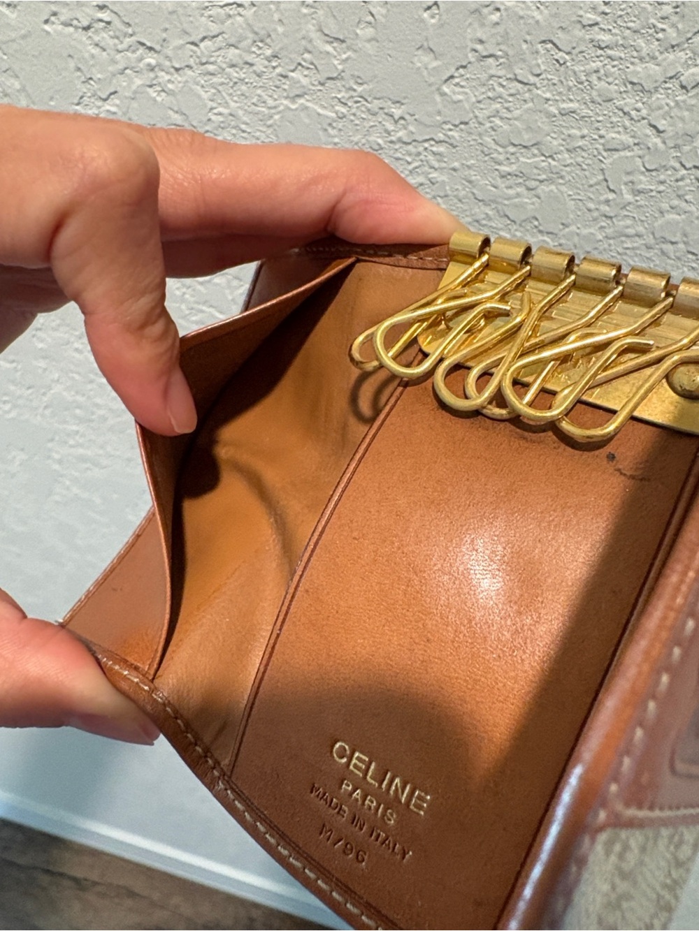 Celine Beige Canvas & Brown Leather Key Card Holder - Picture 4 of 13